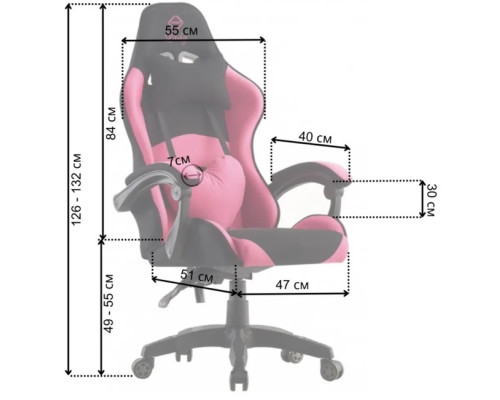 Крісло геймерське Bonro Lady 806 чорно-рожеве