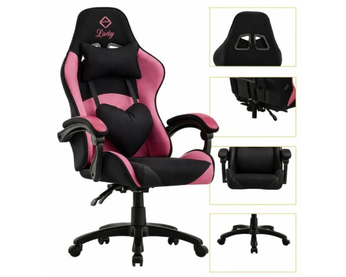 Крісло геймерське Bonro Lady 806 чорно-рожеве