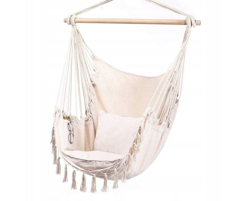 Крісло підвісне бразилійське гойдалка гамак Bonro B-093 бежевий 120 кг