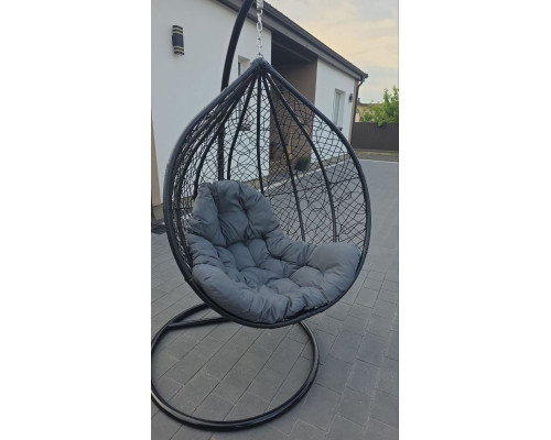 Підвісне крісло-гойдалка кокон Bonro 329 XL (чорно-сіре)