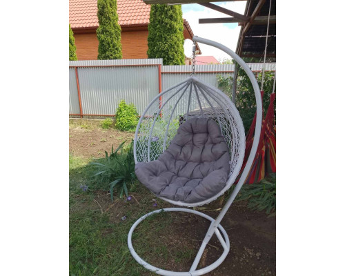 Підвісне крісло-гойдалка кокон Bonro 329 XL (біло-сіре)