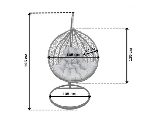 Підвісне крісло-гойдалка кокон Bonro 329 L (чорно-сіре)