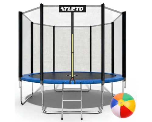 Батут дитячий з сіткою 374 см Atleto + в подарунок м'ячик