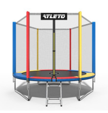 Батут Atleto 183 см з сіткою multikolor + в подарунок м'ячик