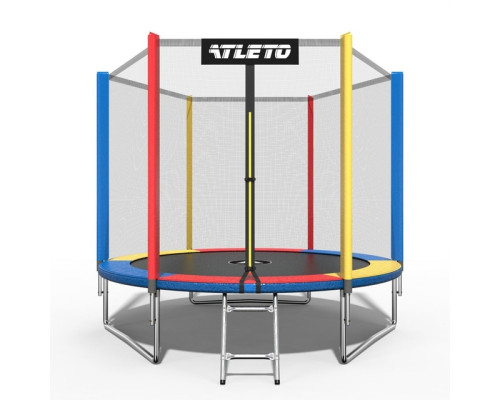 Батут Atleto 183 см з сіткою multikolor + в подарунок м'ячик