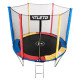 Батут Atleto 252 см з сіткою та драбинкою multikolor + подарунок м'ячик