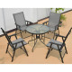 Стіл скляний садовий для тераси балкону Bonro B-90 чорний