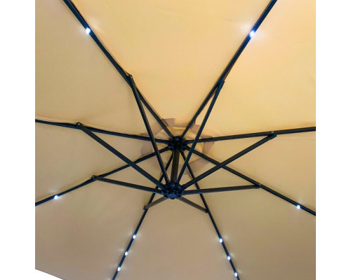 Парасоля садова з підсвіткою LED бежева Bonro B-7012LP 3м 8 спиць