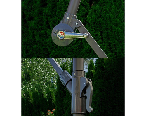 Парасоля садова з підсвіткою LED бежева Bonro B-7012LP 3м 8 спиць