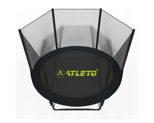 Батут з сіткою та драбинкою 252 см Atleto Black + подарунок м'ячик