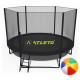 Батут з сіткою та драбинкою 312 см Atleto Black + подарунок м'ячик