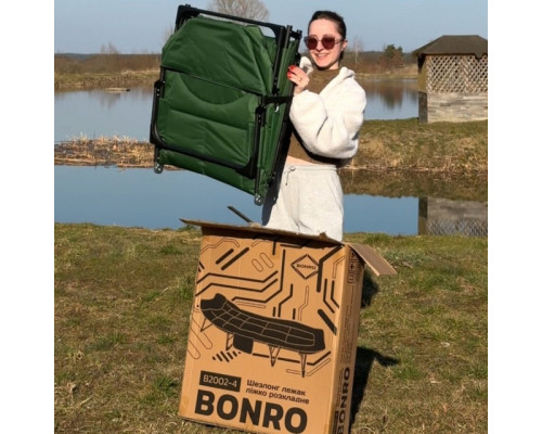 Шезлонг лежак ліжко розкладне Bonro B2002-4 темно-зелений