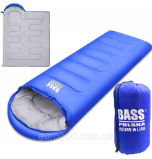 Спальний мішок з капюшоном,туристична ковдра 2 в 1 Bass Polska BH 41997 синій