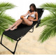Складаний шезлонг для саду та пляжу 190 x 58 x 30 cm Garden Line LEZ2777 чорний