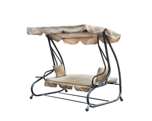 Гойдалка садова GardenLine KRE0759 бежева 210x120x170 см з навісом для літнього відпочинку