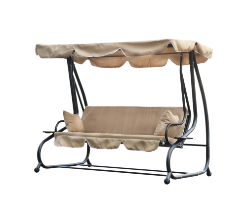 Гойдалка садова GardenLine KRE0759 бежева 210x120x170 см з навісом для літнього відпочинку
