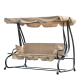 Гойдалка садова GardenLine KRE0759 бежева 210x120x170 см з навісом для літнього відпочинку