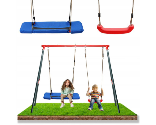 Садова дитяча гойдалка для вулиці з металевим каркасом 2в1 Garden Line KRE1111