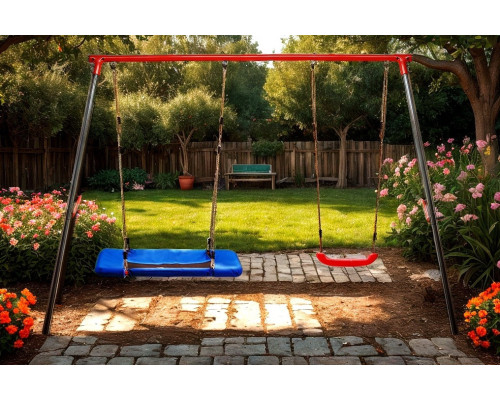 Садова дитяча гойдалка для вулиці з металевим каркасом 2в1 Garden Line KRE1111