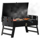 Переносний складний вугільний мангал, гриль Garden Line BBQ4841 для пікніка, кемпінгу, дачі та вулиці, чорний з кришкою