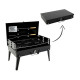 Переносний складний вугільний мангал, гриль Garden Line BBQ4841 для пікніка, кемпінгу, дачі та вулиці, чорний з кришкою
