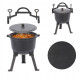 Чавунний казанок на ніжках з ручкою для перенесення Garden Line BBQ3710 8 л Сірий