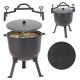 Чавунний казанок на ніжках з ручкою для перенесення Garden Line BBQ3710 8 л Сірий