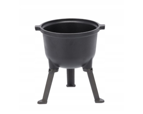 Чавунний казанок на ніжках з ручкою для перенесення Garden Line BBQ3710 8 л Сірий