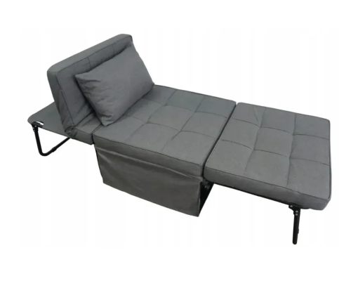 Розкладний пуф-ліжко 2 в 1 Bass Polska BH 31020 зі спальним місцем 186×73 см, сірий