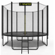 Батут з сіткою та драбинкою 374 см Atleto Black + подарунок м'ячик