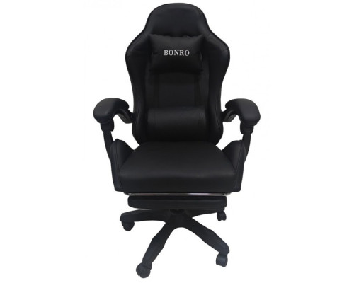 Крісло геймерське Bonro B-945 чорне з підставкою для ніг