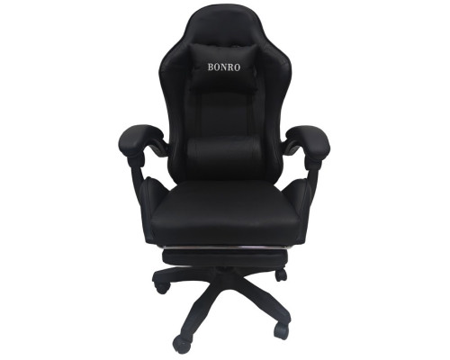 Крісло геймерське Bonro B-945 чорне з підставкою для ніг