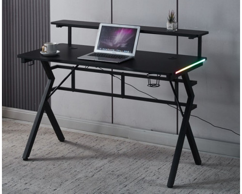 Геймерський ігровий комп'ютерний стіл 18 мм Bonro B-08 чорний RGB LED