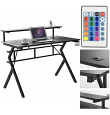Геймерський ігровий комп'ютерний стіл 18 мм Bonro B-08 чорний RGB LED