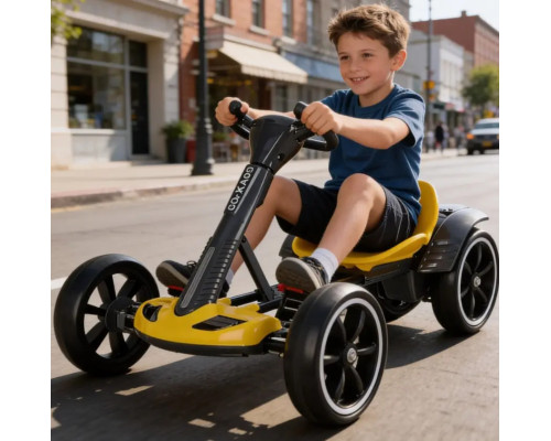 Дитячий складаний електромобіль Go-Kart з акумулятором електрокар до 50 кг Жовтий 