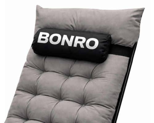 Шезлонг лежак з подушкою та підстаканником Bonro B-06 сірий 120 кг
