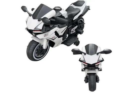 Дитячий електромотоцикл VOLSO VS1900W 40W, 12V, акумулятор 4.5Ah, білий — електричний мотоцикл для дітей від 3 років