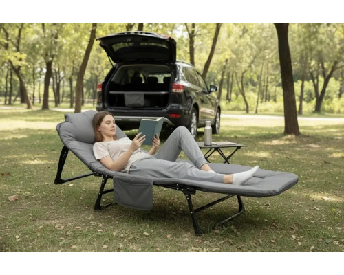 Складане туристичне ліжко 200×64×30 см Bass Polska BH 31008 кемпінгове військове до 165 кг з металевим каркасом
