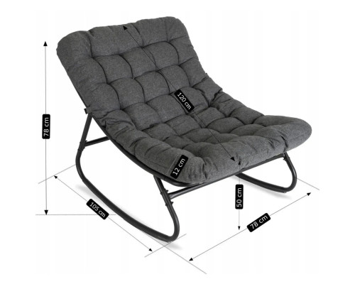 М'яке крісло-гойдалка MEBEL ELITE AURORA ME.AURORA/P/T/FW сірого кольору інтер'єрне крісло для відпочинку