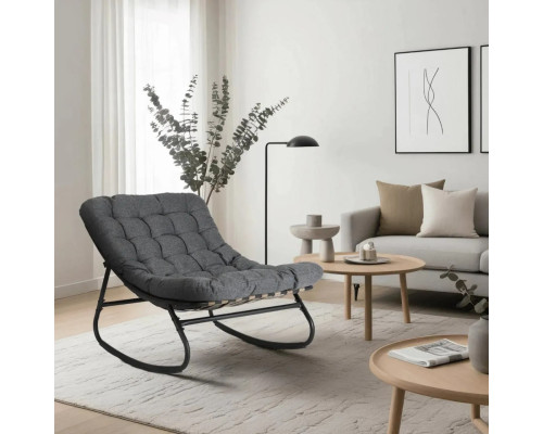 М'яке крісло-гойдалка MEBEL ELITE AURORA ME.AURORA/P/T/FW сірого кольору інтер'єрне крісло для відпочинку