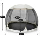 Садова альтанка-павільйон MEBEL ELITE Cama ME.CAMA/350/BZ/CZ/T/OGR/Paw 354 см з москітною сіткою, шатро для саду і дачі, бежева