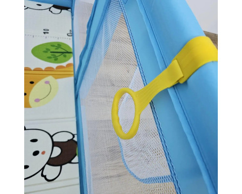 Дитячий розкладний манеж Avko 120х120см Blue + кульки та килимок 