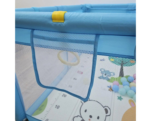 Дитячий розкладний манеж Avko 120х120см Blue + кульки та килимок 
