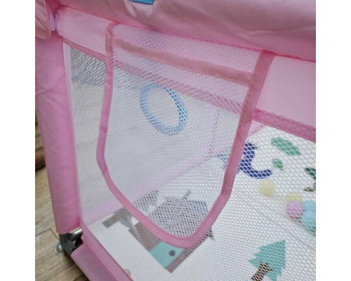 Дитячий розкладний манеж Avko 120х180см Pink + кульки та килимок 