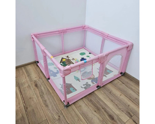 Дитячий розкладний манеж Avko 120х180см Pink + кульки та килимок 