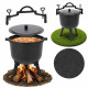 Туристичний чавунний казан 8 л Garden Line на 3 ніжках з кришкою та ручкою для перенесення (Польща