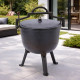 Туристичний чавунний казан 8 л Garden Line на 3 ніжках з кришкою та ручкою для перенесення (Польща