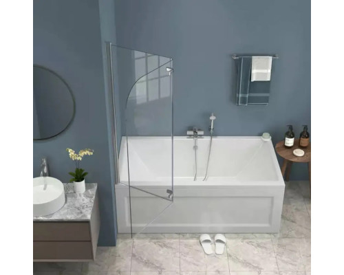 Скляна шторка для ванни AVKO Glass RDW02-J2 50+40x140 6мм