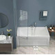 Скляна шторка для ванни AVKO Glass RDW02-J2 50+40x140 6мм