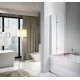 Скляна шторка для ванни AVKO Glass RDW02-J2 80x140 Satin Silver 